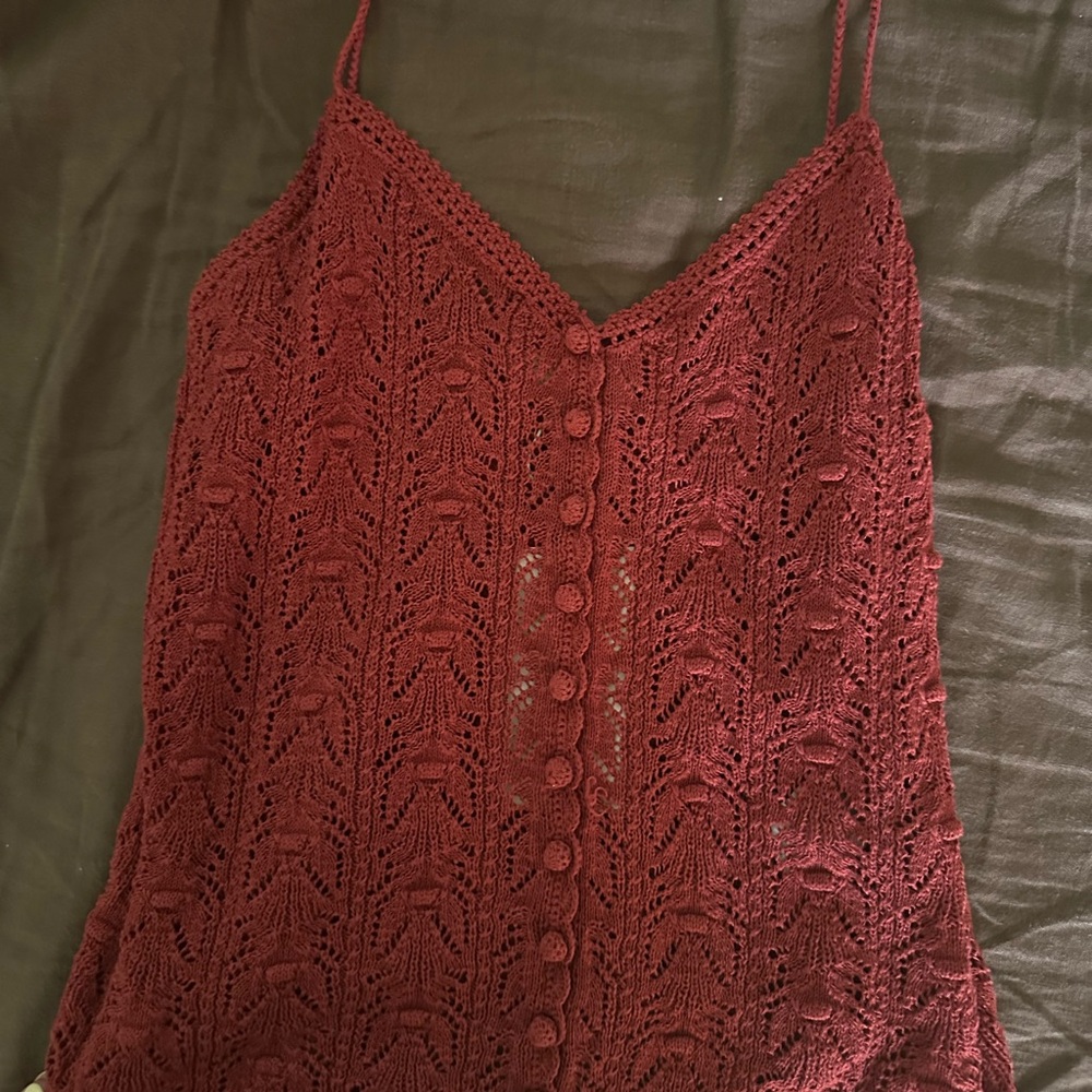 Women's Burgundy Lace Top